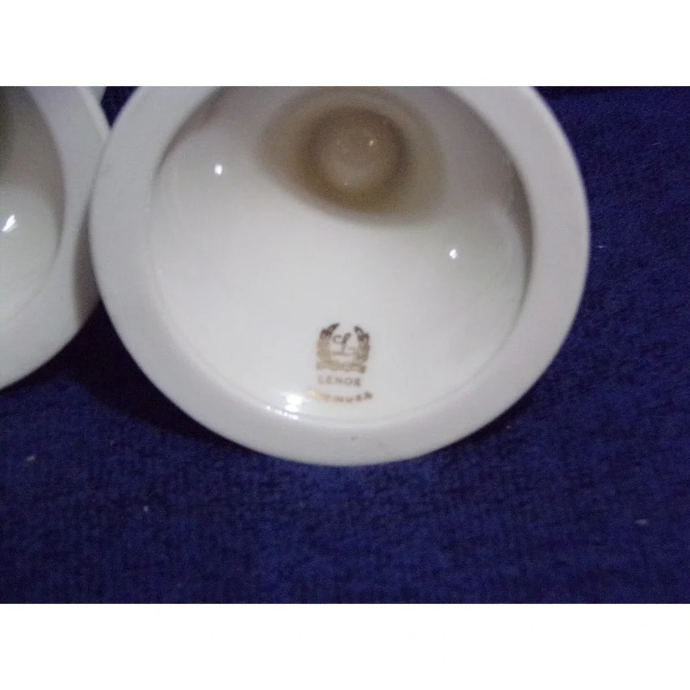 Lenox‎ Cream Color w/Silver Trim Candle Holders Set of 2 USA Contemporary Design